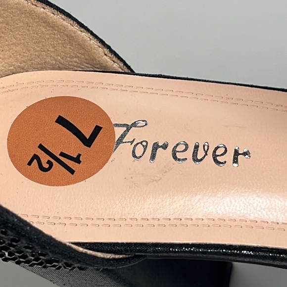 Forever Link Black Rhinestone Block Heel Women’s 7.5 - Picture 5 of 8